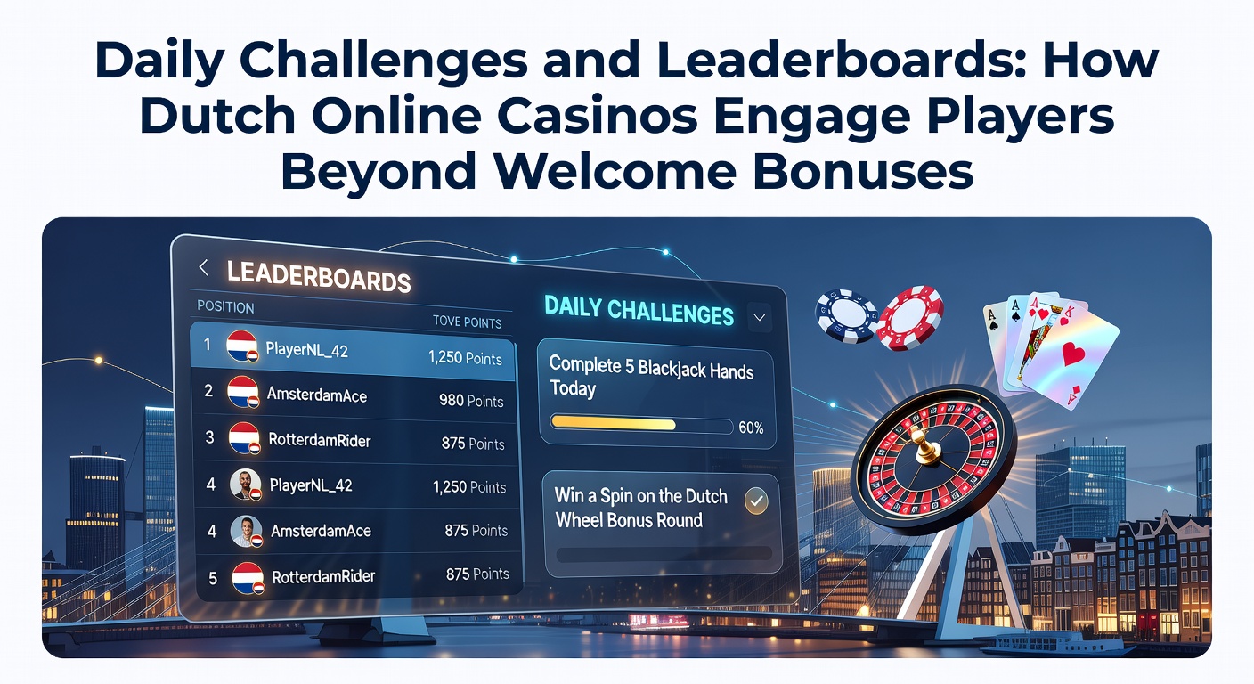 Spelers die leaderboards beklimmen in een Nederlands online casino, met dagelijkse uitdagingen op het scherm