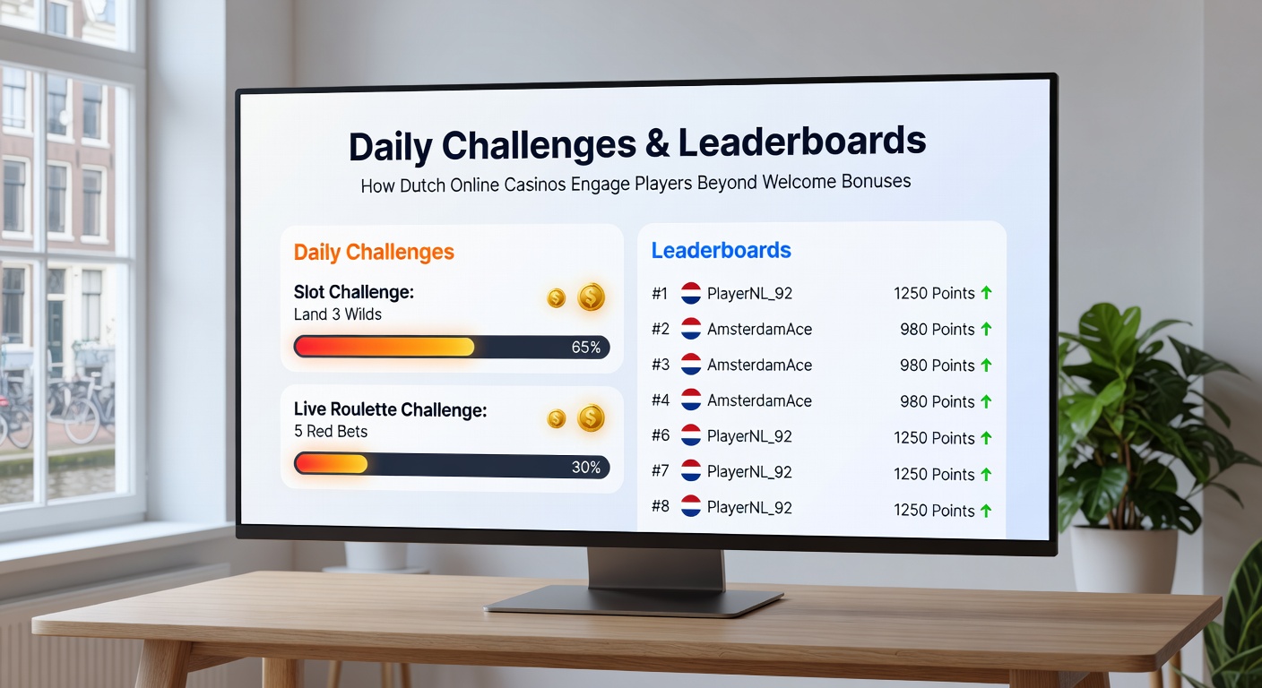 Een leaderboard-scherm met Nederlandse spelers die strijden om de toppositie in dagelijkse uitdagingen