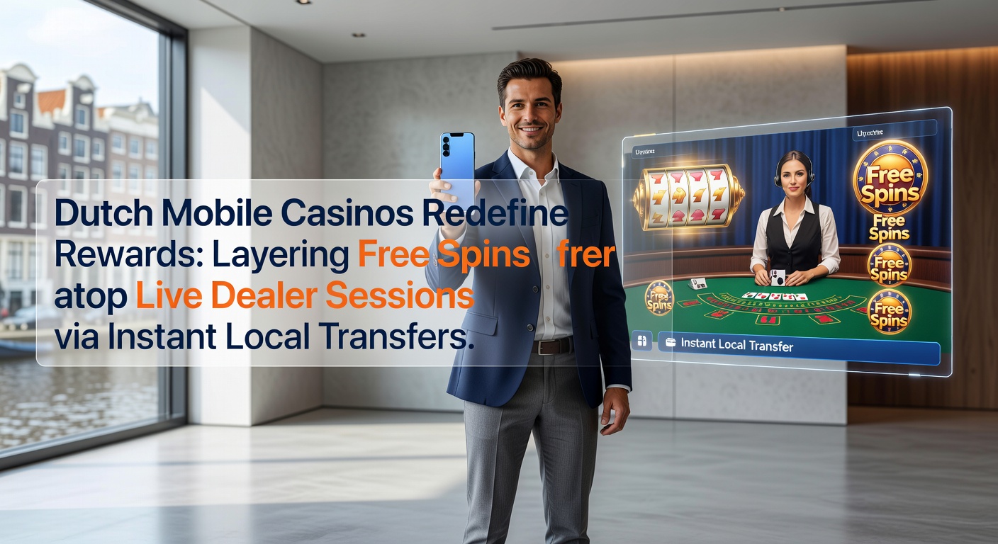 Mobiel scherm met live dealer roulette en free spins overlay in een Nederlands casino-app