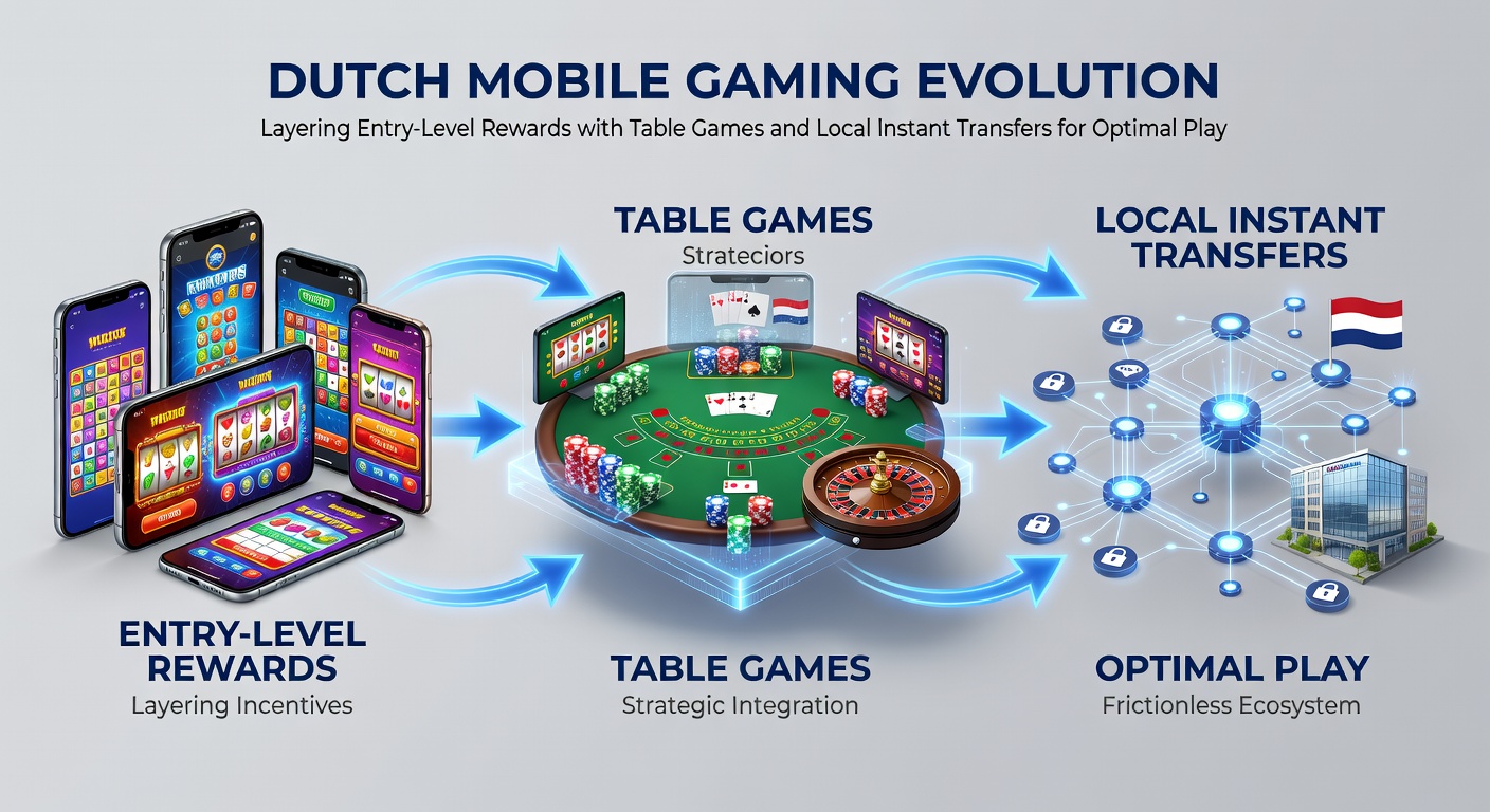 Schermafbeelding van een Nederlands mobiel casino-app met tafelspellen zoals blackjack en roulette, gecombineerd met beloningsiconen en een iDEAL-betaalknop voor snelle overschrijvingen