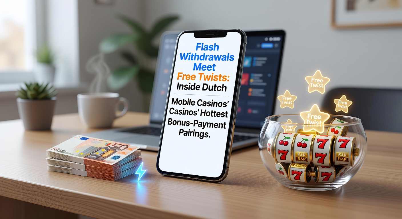 Smartphone met mobiel casino-app die bliksemonderingen en gratis draaibeurten toont op een Nederlands casino-platform