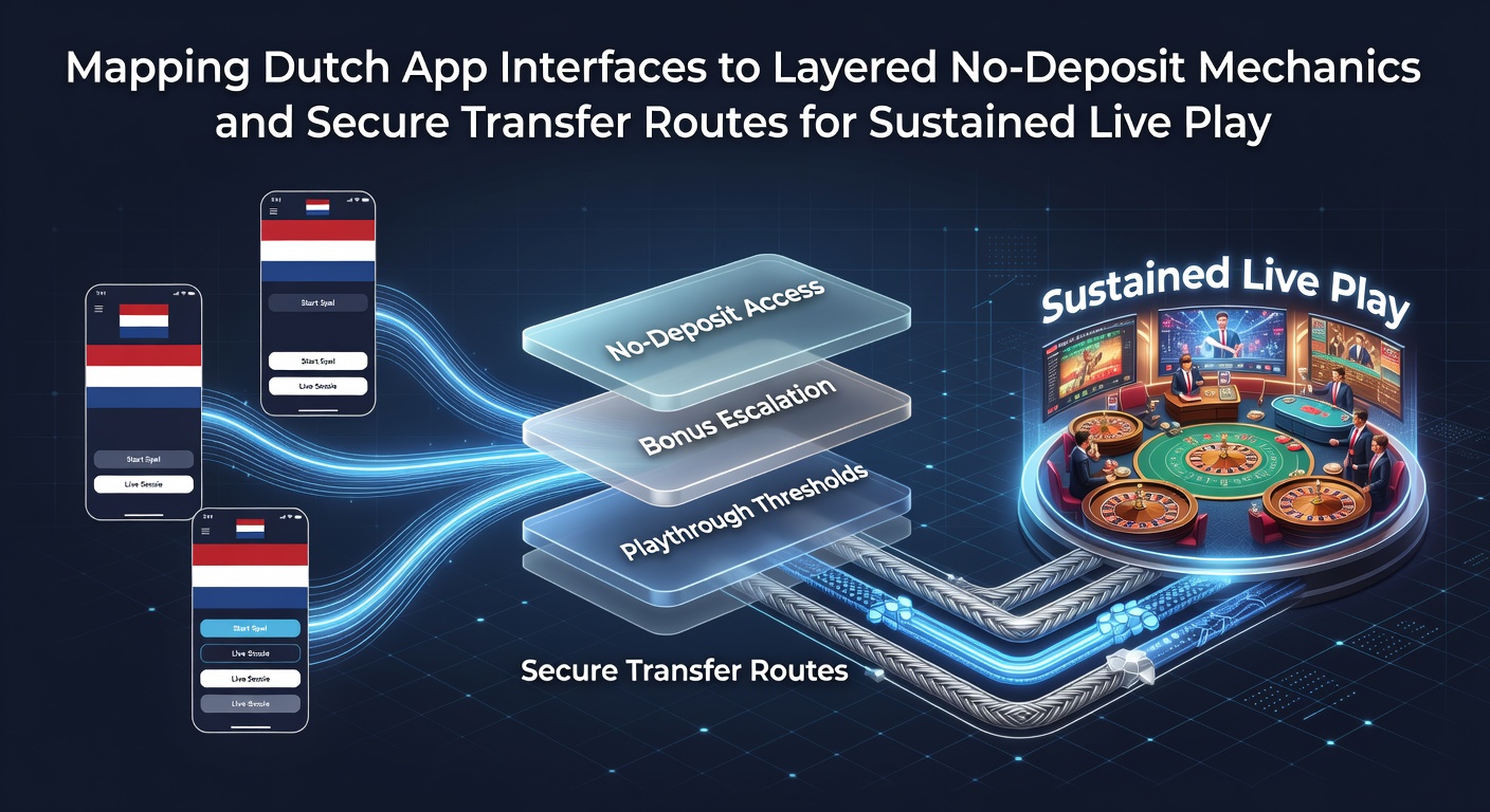 Nederlandse casino app interfaces met gelaagde no-deposit structuren en veilige betaalroutes